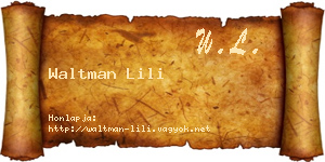 Waltman Lili névjegykártya